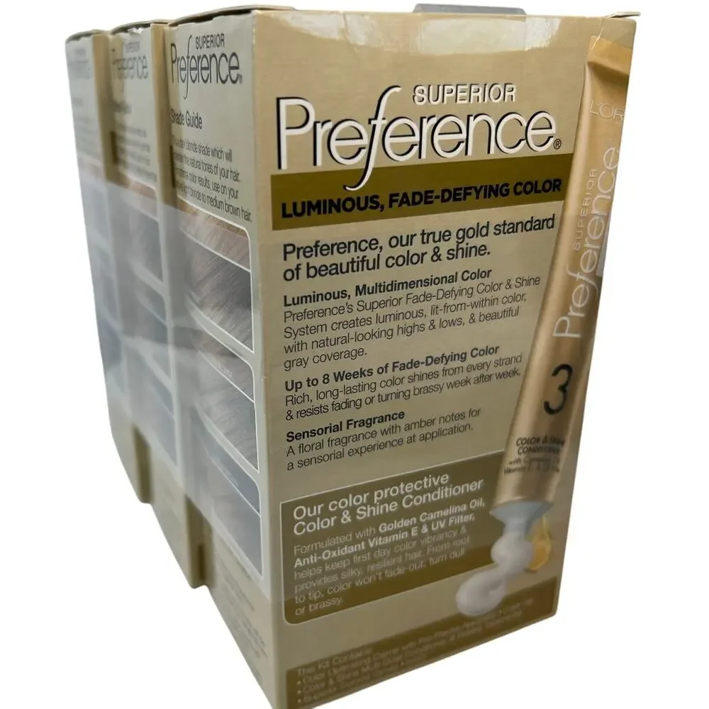 L'Oreal Dark Blonde #7 Superior Preference Fade-Defying Hair Color LOT of 3 - Picture 6 of 8